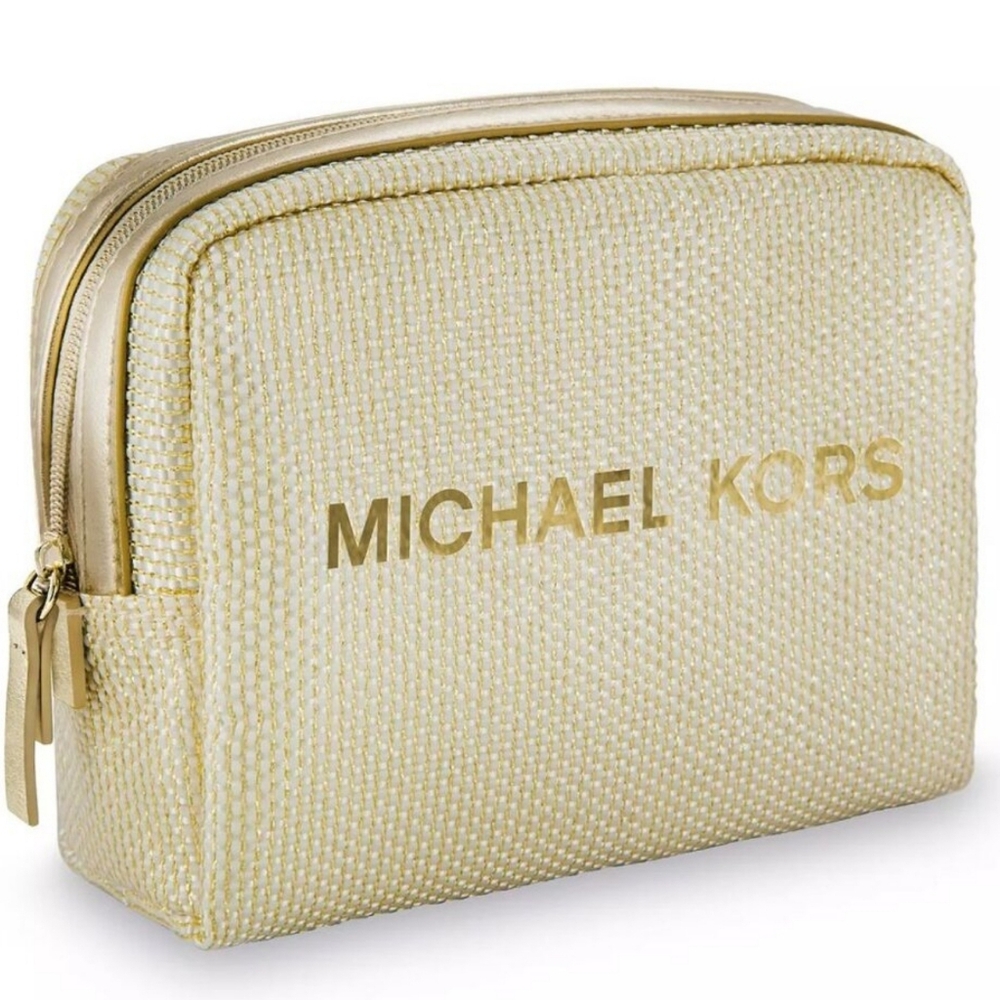 Michael Kors Gold Cosmetic Pouch Bag